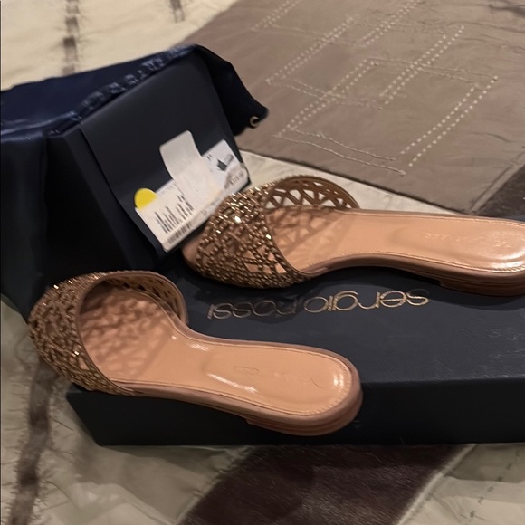 Sergio Rossi Gold Women's Mules - Picture 2 of 2